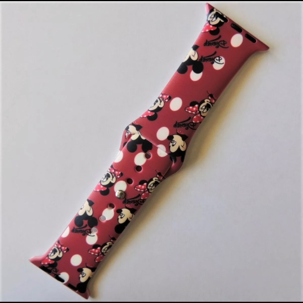 Mickey Minnie Apple Watch silicone band 38/40mm. Red.